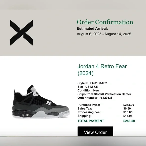 Jordan Retro 4 Fear - Picture 8 of 8